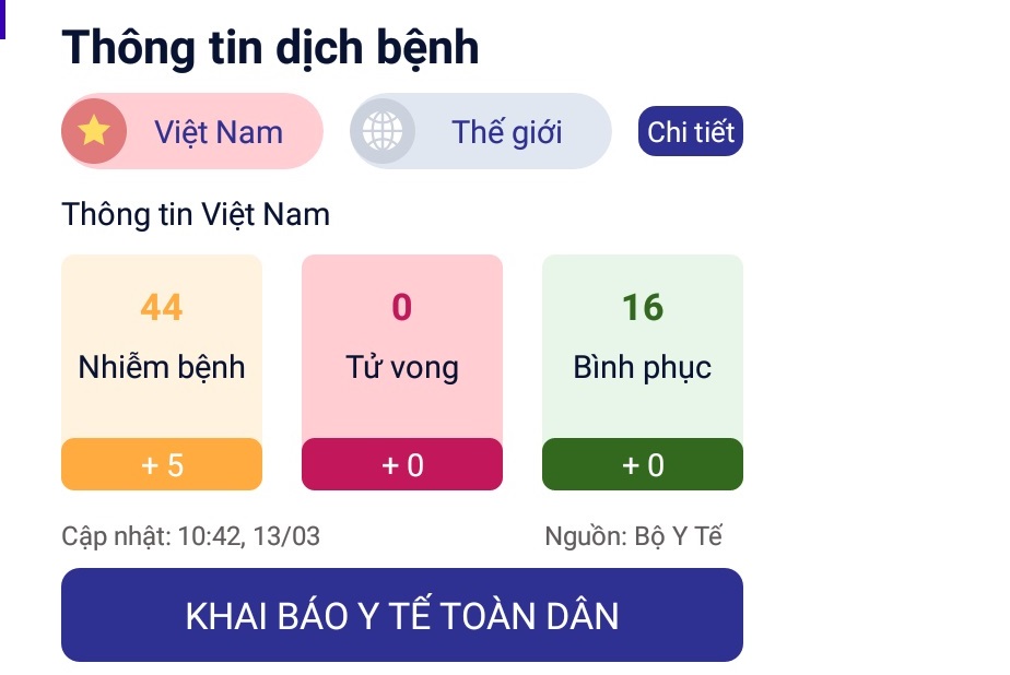 Ứng dụng khai báo sức khỏe cho người dân Việt Nam và ứng dụng khai báo y tế cho người nước ngoài nhập cảnh tại Việt Nam