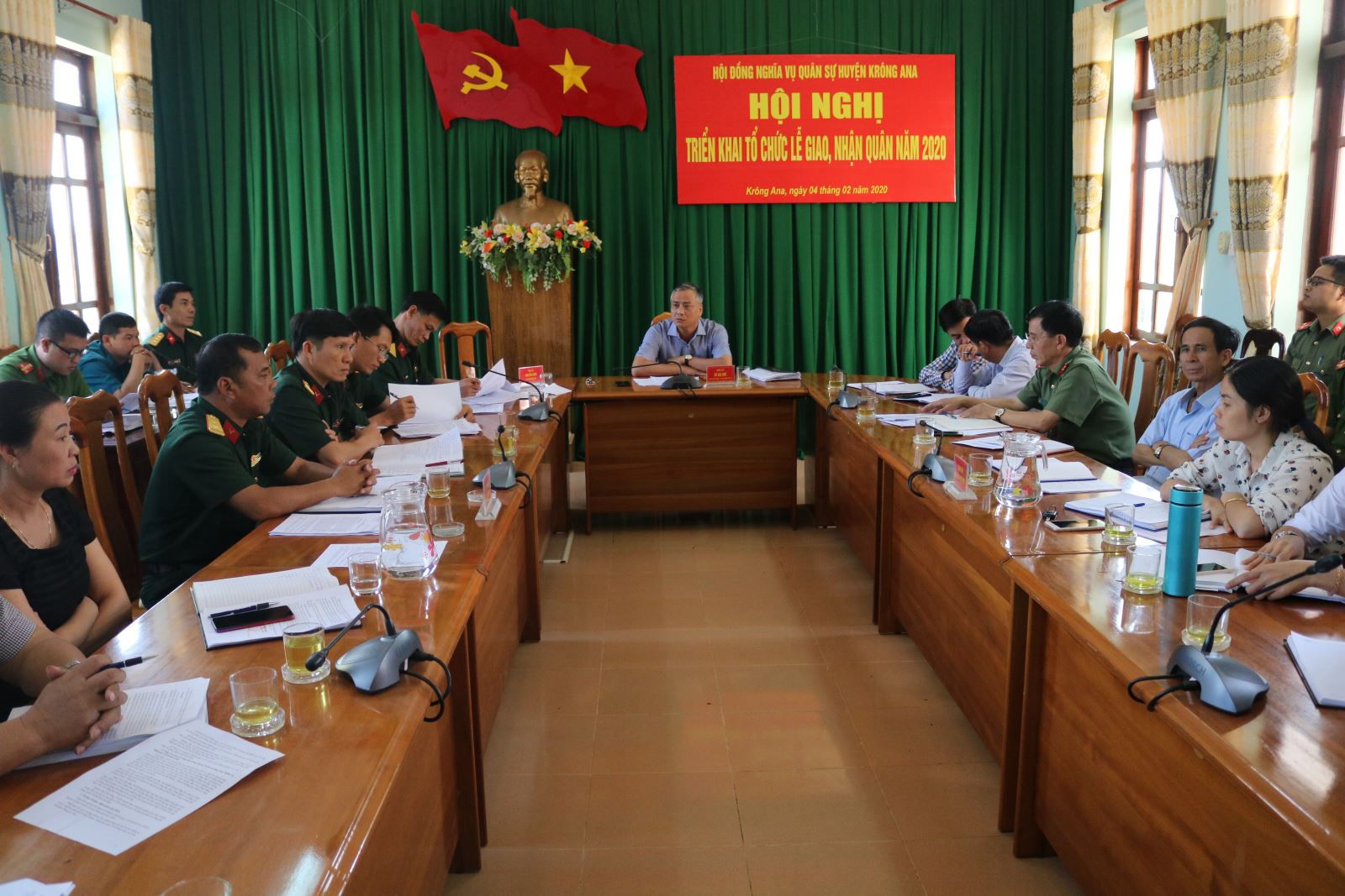 UBND huyện, Hội đồng nghĩa vụ quân sự huyện tổ chức hội nghị triển khai công tác chuẩn bị tổ chức giao, nhận quân năm 2020
