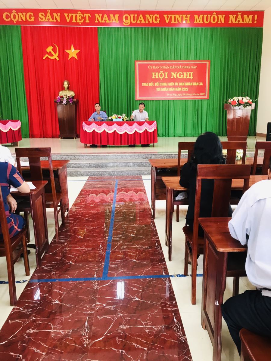 UBND xã Dray Sáp tổ chức Hội nghị trao đổi, đối thoại  giữa UBND xã với Nhân dân