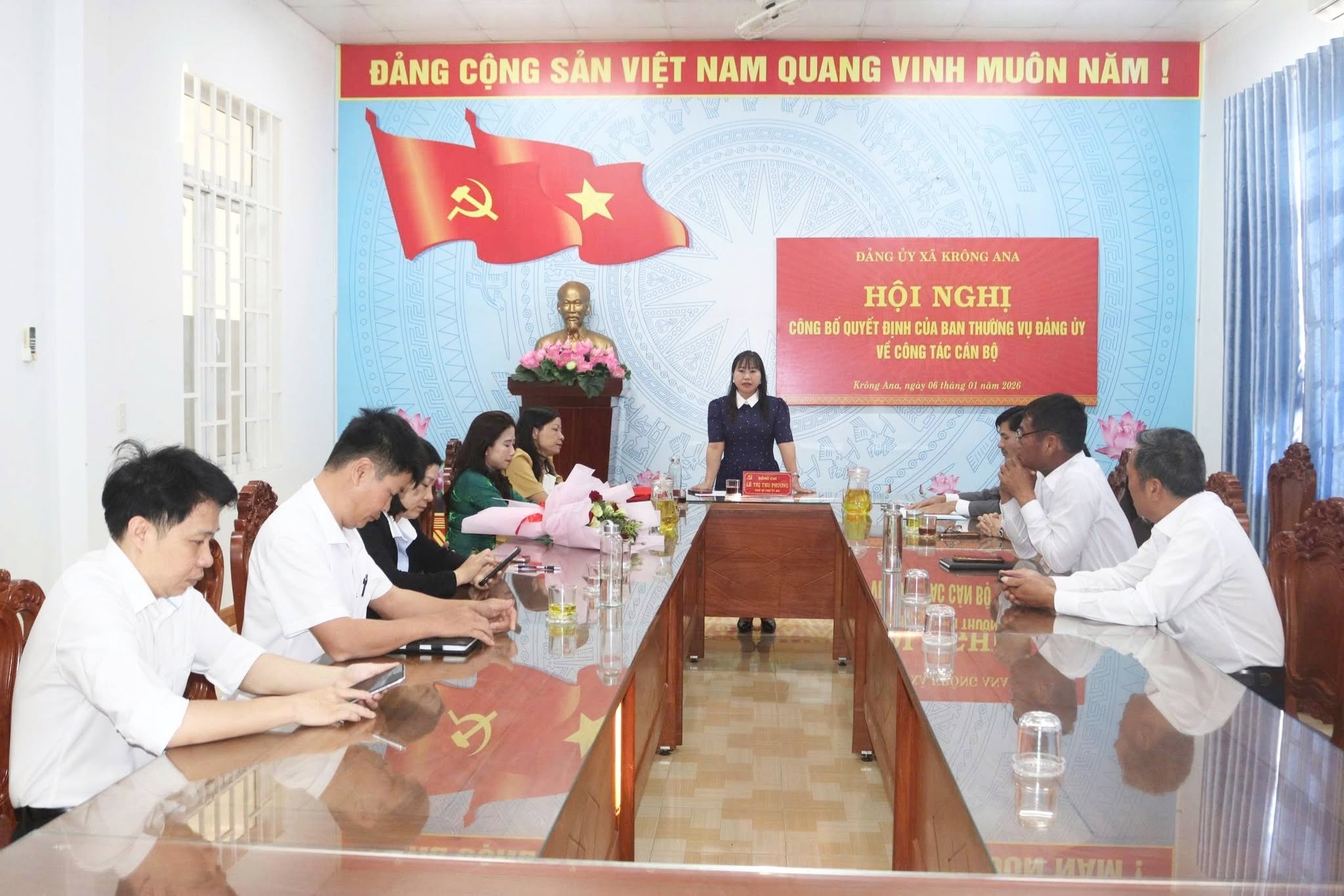 Đảng ủy xã Krông Ana tổ chức Hội nghị công bố Quyết định bổ nhiệm chức vụ Phó Giám đốc Trung tâm Chính trị xã